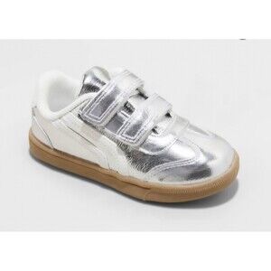Cat & Jack Toddler Dakota Retro Court Low Top Faux Leather Sneaker Silver